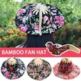 thumbnail image 3 of Bamboo Foldable Hand Fan Sun Hat Foldable Bamboo Fan For Traveling Outdoor N0W1, 3 of 9