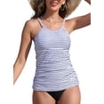 thumbnail image 1 of Charmo Women's High Neck Tankini Tops Only Tummy Control Swimsuit Top Ruched Swim Top Without Bottoms, 1 of 5