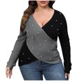 thumbnail image 1 of Cameland Oversized Sweaters for Women Plus Size Fashion Long Sleeve Loose Color Block Blouse Pullover Sweaters Jumper, 1 of 5