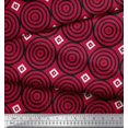 thumbnail image 2 of Soimoi Georgette Viscose Fabric Diamond & Circle Block Printed Craft Fabric by The Yard 42 Inch Wide, 2 of 2