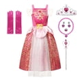 thumbnail image 1 of HAWEE Princess Aurora Dress Costume, Halloween Birthday Party Outfit for Girls, with Accessories, 1 of 4