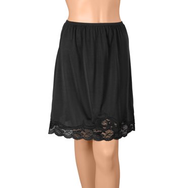Gemsli Demi-Jupon en Nylon Sans Adhérence pour Femmes avec Dentelle Fantaisie, P