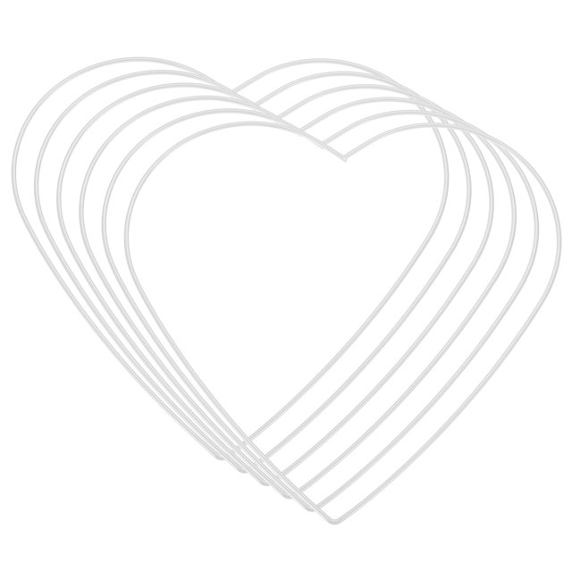 Unique Bargains 9.8' Heart Dream Catcher Rings, 6 Pcs Metal Macrame Wreath Floral Ring Hoop, Silver Tone