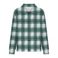 thumbnail image 5 of Mceream Women's Ribbed Knit Shacket Button Down Plaid Jackets Long Sleeve Sweater Shirts Fall Winter Trendy Cardigans Plus Size Winter Warm Outwear Chaqueta De Invierno Para Mujer Green XXL, 5 of 5