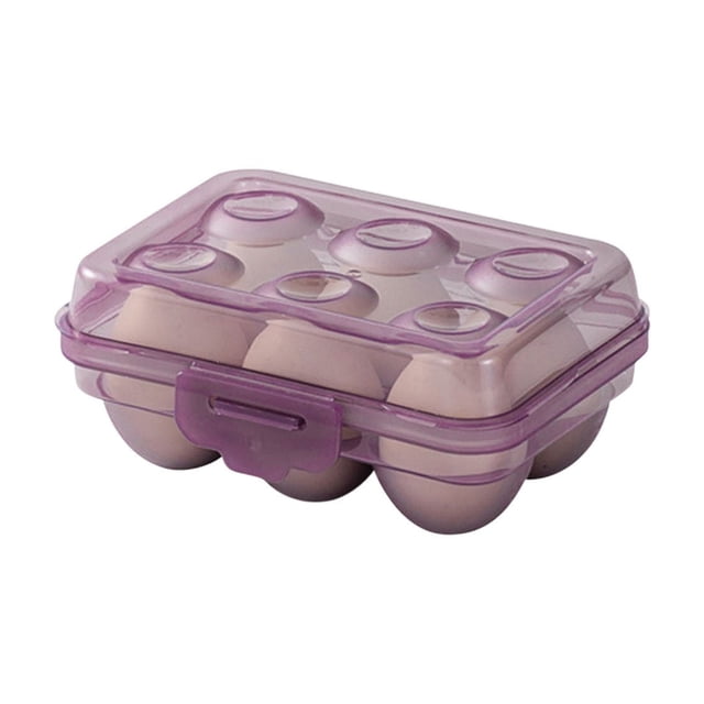 Stackable Egg Storage Container for Refrigerator | Portable Food Grade Plastic Egg Holder with Handle | Household Kitchen Refrigerator Organizer Box, 1-Pack | Size S