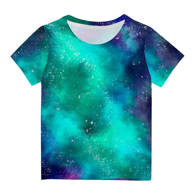 Penkiiy T-Shirts Garçons Filles T-Shirts Graphiques Imprimés Étoile 3D T-Shirts Col Rond Manches Courtes pour Enfants 4-5 Ans Multicolore