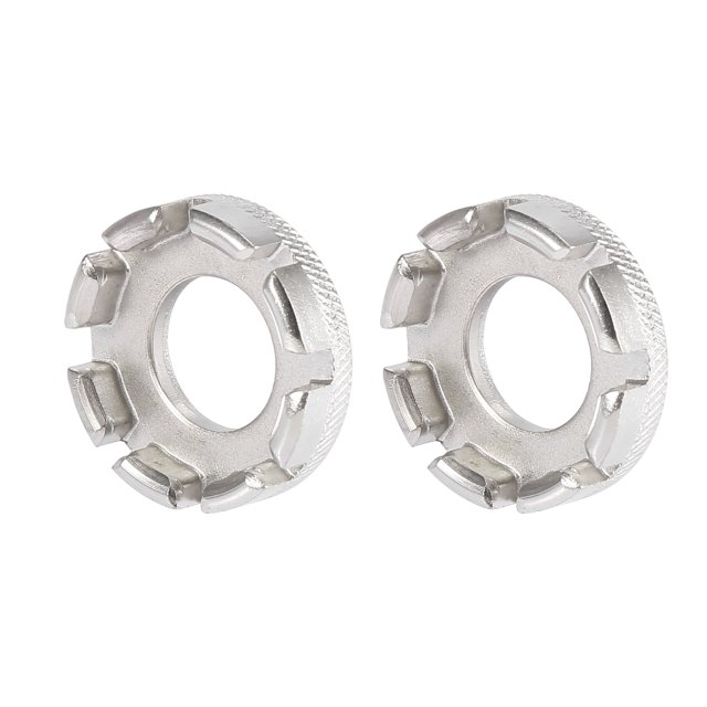 Unique Bargains 2 Pcs Clé de Rayons de Roue de Bicyclette 8 Trous Clé de Vélo Outil de Réparation Métal Ton Argent