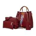 thumbnail image 1 of Fashion Upgrade Handbags Wallet Tote Bag Shoulder Bag Top Handle Satchel Purse Set 4pcs, 1 of 8