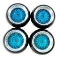 thumbnail image 1 of RC Wheel Rim Tires Rc Tires 4WD Crawler Rally Car for Wltoys K969 K989 P929 1/28 Scale Buggy Hobby Blue, 1 of 4