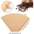 thumbnail image 2 of 400 Pcs Natural Coffee Filters, Unbleached Cone Filters #4 Cone Paper Coffee Filter 8-12 Cup, 4 Filter Fits for Pour Over and Drip Coffees Maker Chemical-Free Paper for Home, Travel, Office Use, 2 of 6