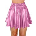 thumbnail image 2 of B91xZ Jupes d'Été pour Femmes Taille Haute Élastique Fluide Décontractée Midi, Rose G, 2 of 3