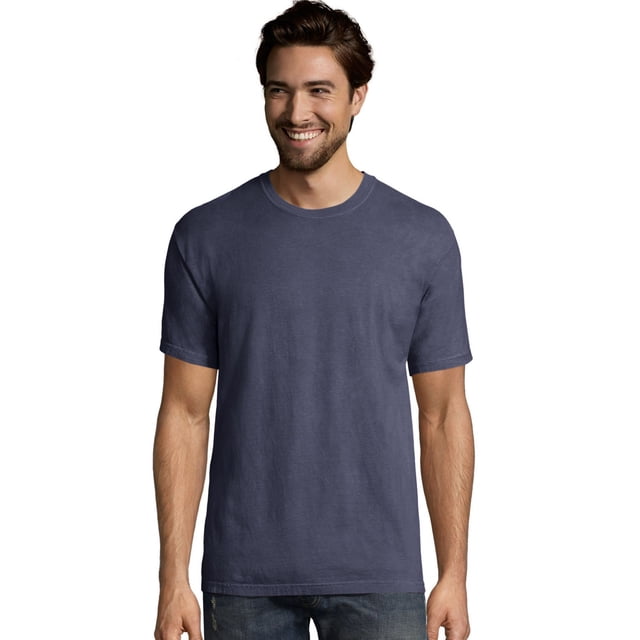Hanes Mens Big ComfortWash Garment Dyed Short Sleeve Tee, L, Anchor Slate