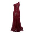 thumbnail image 3 of EGNMCR Robe à Paillettes à une Épaule pour Femme Automne Couleur Unie Sans Manches Ajustée Cocktail Formelle Robe Moulante Corset Tendance Bal Fête Soirée Maxi Robes, 3 of 5
