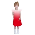 thumbnail image 4 of Yanlir Robe de Fête pour Tout-Petites Filles 4-14 Ans Enfants Douce et Confortable Manches à Volants Couleur Unie Col Ras du Cou Robe d'Été pour Tenues de Princesse (Rouge#1, 11 Ans), 4 of 8