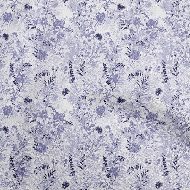 oneOone Georgette Viscose Medium Purple Fabric Floral Sewing Material Print Fabric By The Yard 42 Inch Wide
