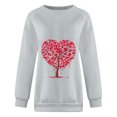 thumbnail image 5 of Qertyioot T-Shirt Graphique pour Femmes de la Saint-Valentin à Manches Longues, Haut à Col Rond Imprimé, Chandail Décontracté, 5 of 5