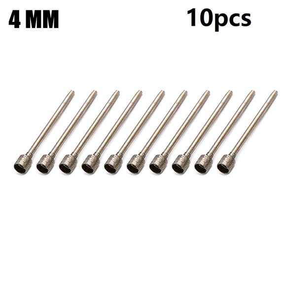 10pcs 0.8-4mm Rotary Diamond Burr Core Drill Bits Engraving 2.35mm Shank For Glass Tile Grinding Hollow Head Rotary Power-Tools