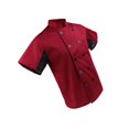 thumbnail image 1 of Men Women Short Sleeve , Restaurant Chef Jacket Kitchen Coat XL Red, 1 of 9