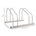 thumbnail image 3 of HOMCOM 2-Bike Adjustable Bike Rack, Steel Floor Bike Stand, Silver, 3 of 10