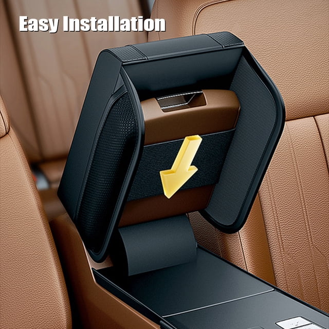 Armrest cover,Car Interior Box Mat Armrest Suv Car Armrest Center Console Armrest Cover Auto Car Armrest Pillow Leather And Interior Universal Armrest Auto Pad Console Armrest