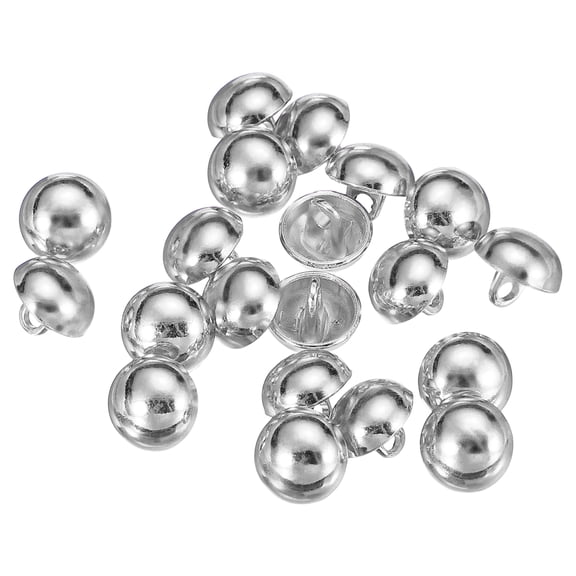 Uxcell 20 Pcs Boutons de Couture en Métal à Demi-Bombé, 10mm / 0.39 Pouces Boutons Métalliques Demi-Ronds en Forme de Champignons avec Capuchon et Tige pour Décoration de Blazer Costume Manteau Veste Tissu Vêtement, Argent