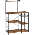 thumbnail image 1 of Boutique Home Baker’s Rack Microwave Stand or Utility Shelf with Wire Basket and 6 S-Hooks, 1 of 4