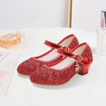 thumbnail image 2 of Wdgfv Ballerines Filles Scintillantes Fête Mary Jane Princesse Chaussures de Robe Rouge 7-8 Ans, 2 of 7
