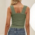 thumbnail image 4 of LSLJS Womens Summer Solid Tank Tops Neck Crop Tops Flower Spring Going Out Tops Slim Crop Cami Wide Straps Sleeveless Shirts Top, Womens Tank Tops, 4 of 9