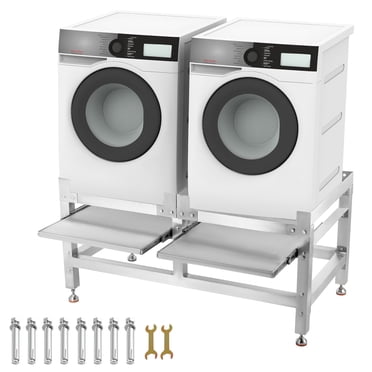 VEVOR Support de Laveuse 300 Lb, Piédestal de Laveuse 25 X 25 Po, Piédestal pour Laveuse et Sécheuse, Base de Laveuse avec Plateau de 66 Lb, Support de Base pour Appareil avec 4 Pieds Réglables, Aluminium