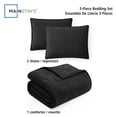 thumbnail image 4 of Mainstays Queen Comforter Set, Soft Lightweight & All Season, 3-Piece, Black, 4 of 9
