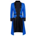 thumbnail image 1 of Penkiiy Manteau Queue-d'Hirondelle pour Hommes Liquidation Hommes Patchwork Col Rabattu Robe à Manches Longues Manteau Habillé Bleu Manteau Queue-D'Hirondelle, 1 of 4