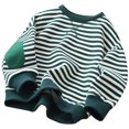 thumbnail image 1 of YOUSNH Chandail pour Tout-Petits Garçons Filles Classique à Rayures Chandail à Blocs de Couleur Col Rond Manches Longues Chemise Décontractée Ample Chandail à Enfiler Hauts Chandail Filles Chandails à Capuchon Vert 11-12 Ans, 1 of 8