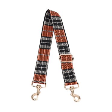 Handbag Long Shoulder Bag Strap Replacement Wide Replacement Parts Accessory Canvas Crossbody Belt Handcraft Metal Swivel Hook Messenger Purse Orange plaid