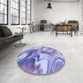 thumbnail image 4 of Ahgly Company Tapis d'Intérieur Lavable à la Machine, Carré, Transitionnel, Bleu Bleu Ange, Tapis de Zone, 5 Pieds Carré, 4 of 7