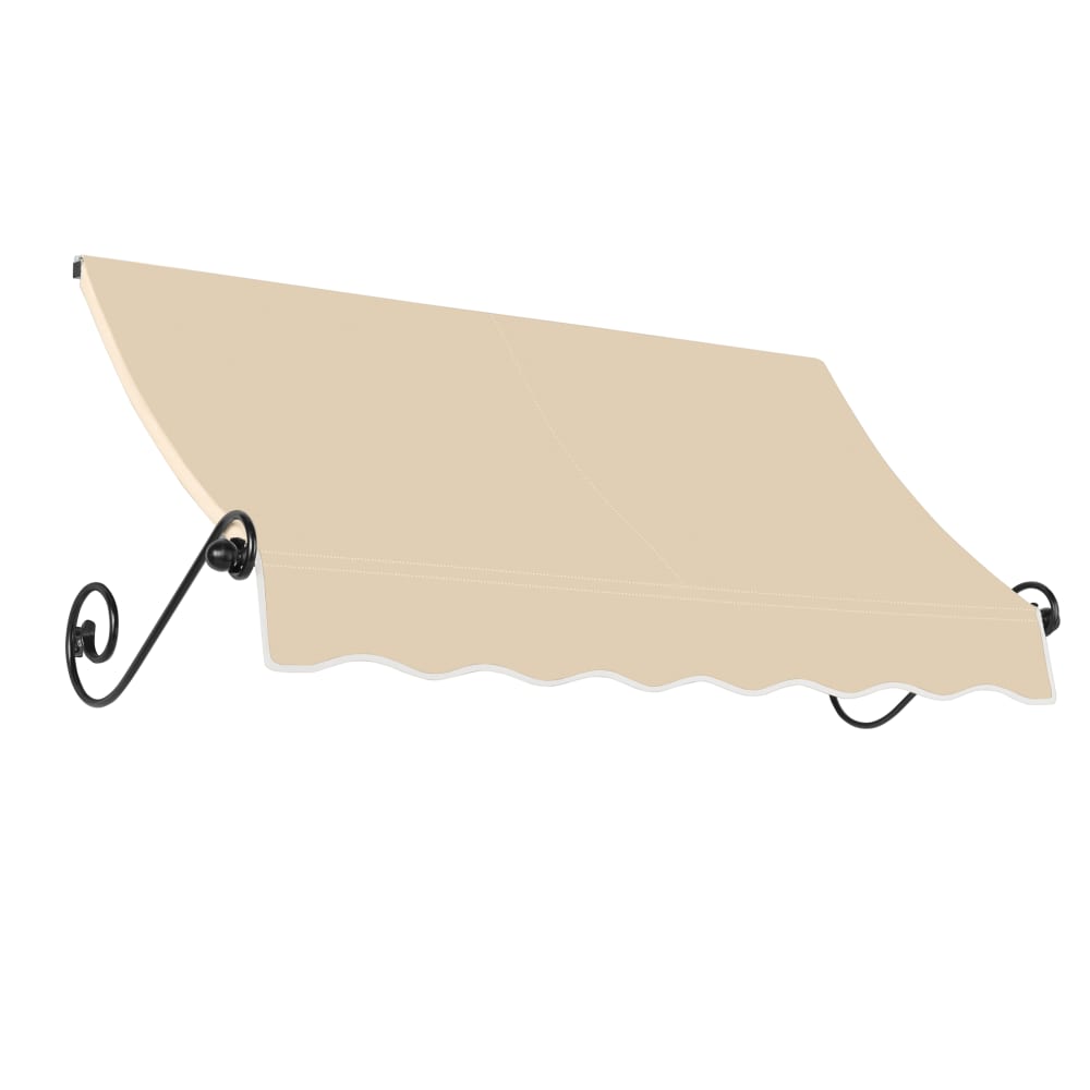 AWNTECH 8 ft. Charleston Scrolled Arm Style Door/Window Awning Fixed Outdoor Canopy 100.5 Inch W x 24 Inch H x 36 Inch Proj, Dark Tan