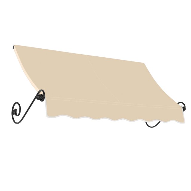 AWNTECH 8 ft. Charleston Scrolled Arm Style Door/Window Awning Fixed Outdoor Canopy 100.5 Inch W x 24 Inch H x 36 Inch Proj, Dark Tan