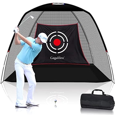 Filets de Golf pour Conduite dans la Cour, Filet d'Entraînement de Golf, Filet de Golf pour Usage Intérieur, Filets de Frappe de Golf 10x7x6 Pi, Portée de Conduite à Domicile avec Cible et Sac de Transport (Pro Noir)
