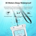 thumbnail image 3 of WRKEKC Clearance IPX8 Waterproof Phone Pouch, Touchscreen-Compatible Dry Bag for Swimming, Diving, or Rafting, Transparent Design with Adjustable Lanyard, Fits Up to 6.7 Phones, 3 of 7