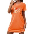 thumbnail image 1 of Amzcrzy Pyjamas pour Femmes Mode Imprimé Cœur Valentines Day Robe Décontractée Confortable à Manches Courtes Chemises de Nuit pour Femmes Valentines Day Cadeaux, 1 of 5