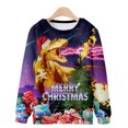 thumbnail image 2 of Pompotops Chandail de Noël Décontracté pour Homme, Mode, Impression 3D, Manches Longues, Col Rond, Haut Chandail Chemise Blouses en Solde, 2 of 5