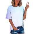 thumbnail image 1 of CEHVOM T-shirt Imprimé Mode Femme Manches Courtes Blouse Col Rond Hauts Décontractés Liquidation, 1 of 5