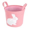 thumbnail image 1 of Easter Burlap Fabric Pink Basket, 1 of 1