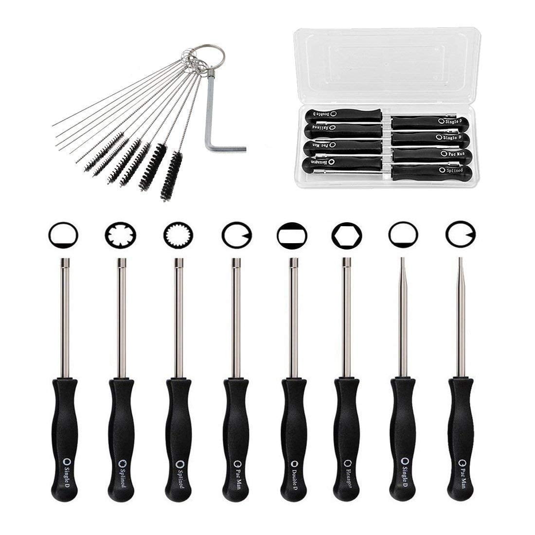Carburetor Adjustment Tool Kit for Common 2 Cycle Carburator Engine - Carburetor Adjustment Tool Set Carburetor Tune Up Adjusting Tool (8pcs + Cleaning Tool)