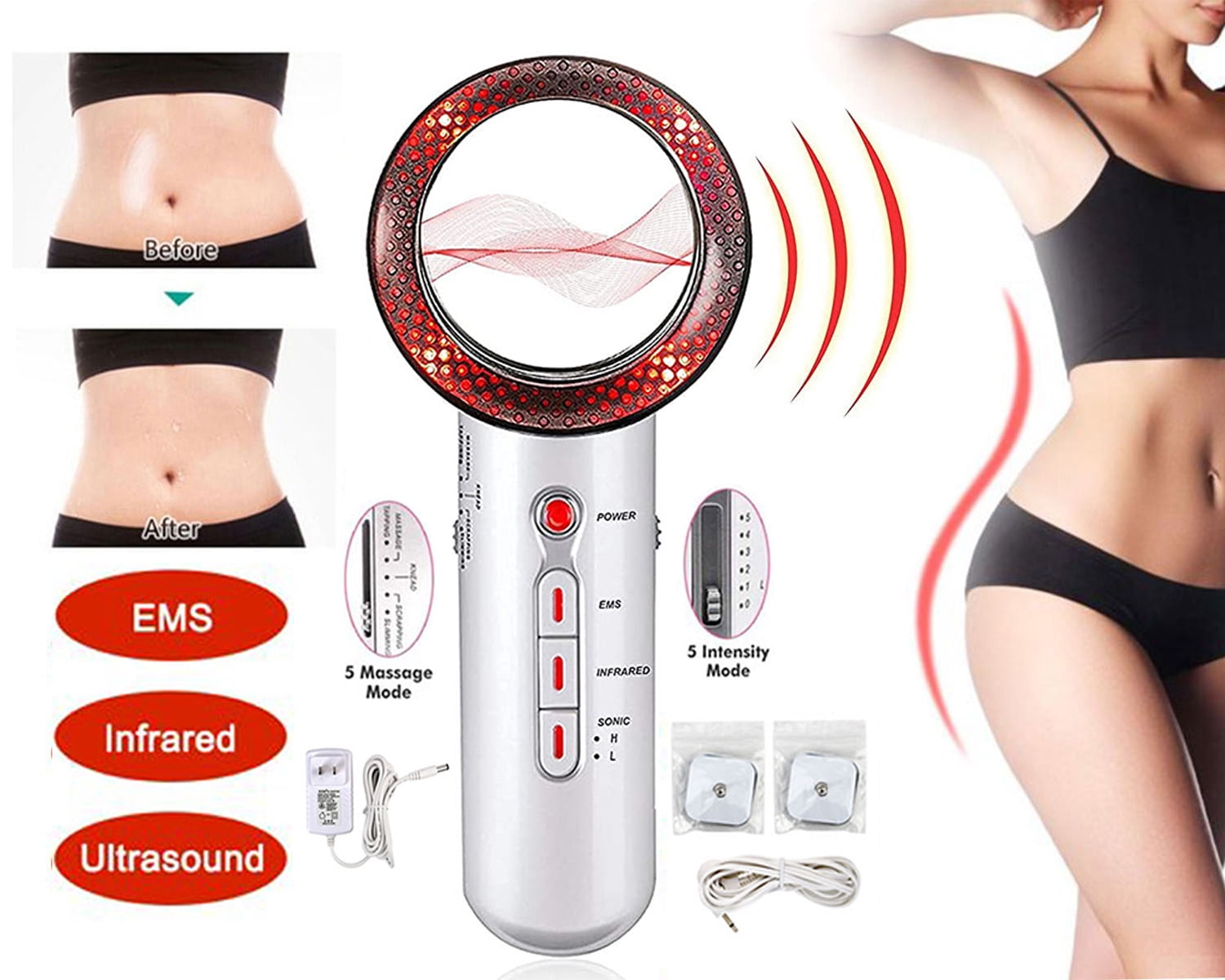Body Slimming Device, 3 in 1 Ultrasonic Anti-Cellulite Body