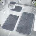 thumbnail image 4 of Meitianfacai Solid Color Bath Mats 4 Set Bathroom Rugs For 4 Pcs Toilet Mats Universal Soft Comfortable Water Absorption Non-Slip Thick Machine Washable Easier To Dry Dark, 4 of 8