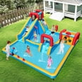thumbnail image 2 of Costway Inflatable Water Park with Climbing Wall Boxing Post Basketball Rim 680W Blower, 2 of 9