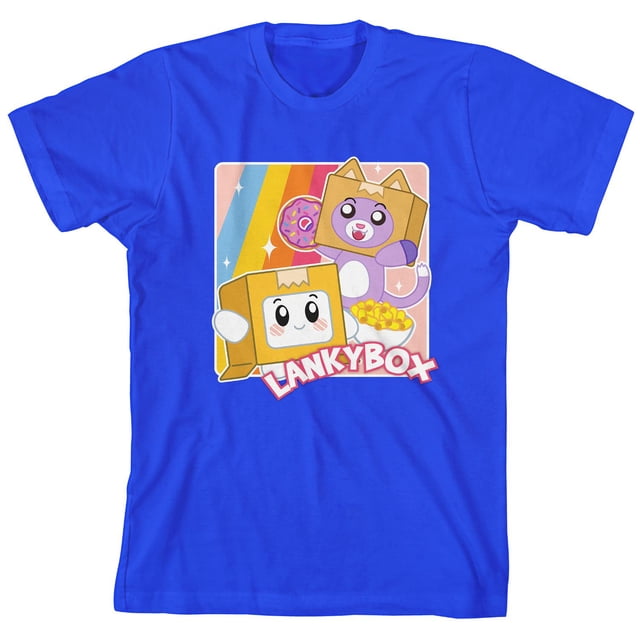 LankyBox Boxy & Foxy with Food Kids Blue T-Shirt