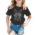 thumbnail image 2 of MIASHUI T-Shirt à Manches Courtes pour Tout-Petits, Imprimé Lapin de Pâques, Noir, 2-3 Ans, 2 of 3