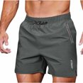thumbnail image 1 of asjyhkr Mens Gym Shorts Quick Drying Zipper Pockets Workout Shorts Drawstring Elastic Waisted Athletic Shorts, 1 of 7