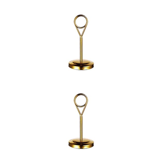 Baohd Contemporary Table Number Holder Photo Stand for Trendy Hotel Settings Gold 10cm 2Set